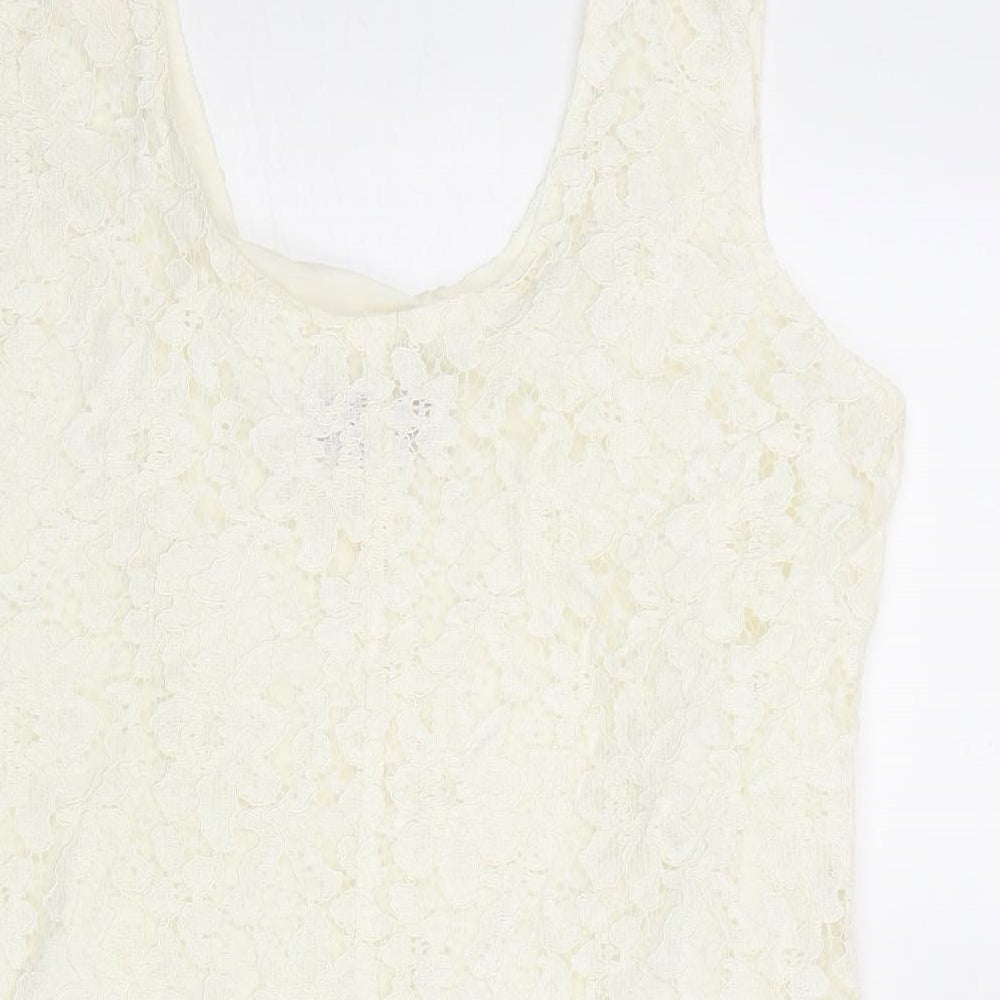 Womens UK Size 12 Richards Ivory Basic Tank