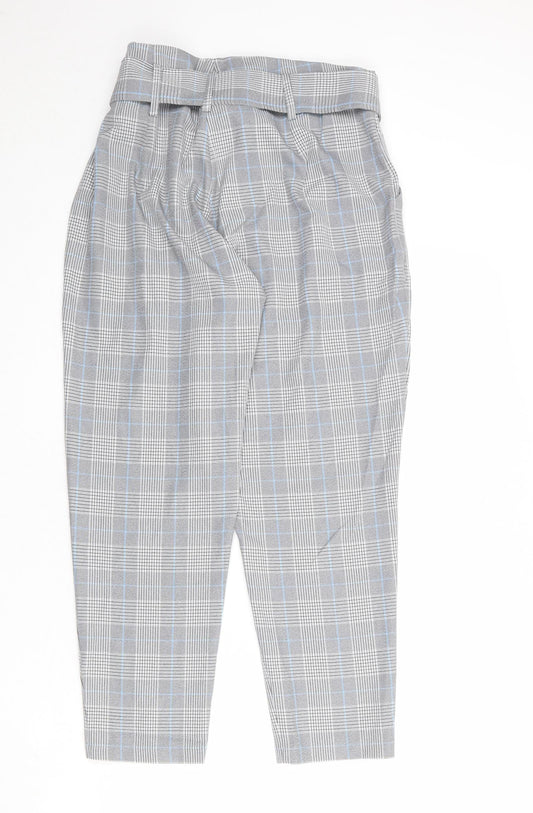 Select Womens Multicoloured Plaid Polyester Capri Trousers Size 14 Regular Zip