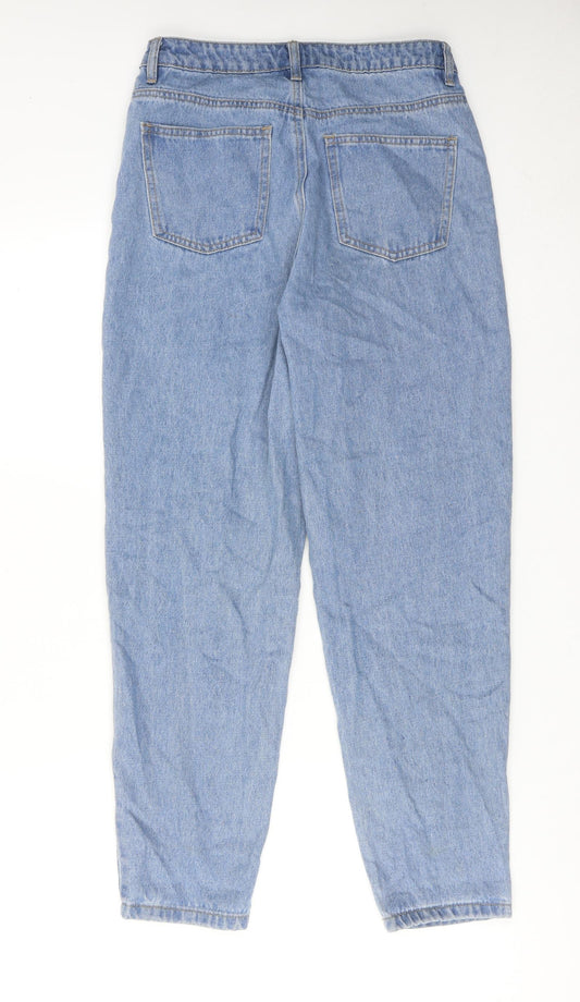 Missguided Womens Blue Cotton Mom Jeans Size 6 Regular Zip