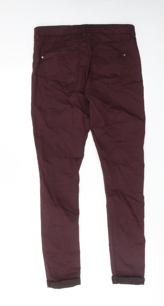 Topshop Womens Red Cotton Skinny Jeans Size 30 in L32 in Regular Zip