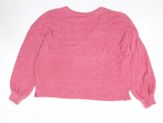 Womens UK Size L Marks and Spencer Pink Pullover Jumper