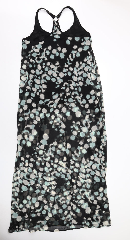 French Connection Womens Black Geometric Polyester Maxi Size M Round Neck Pullover