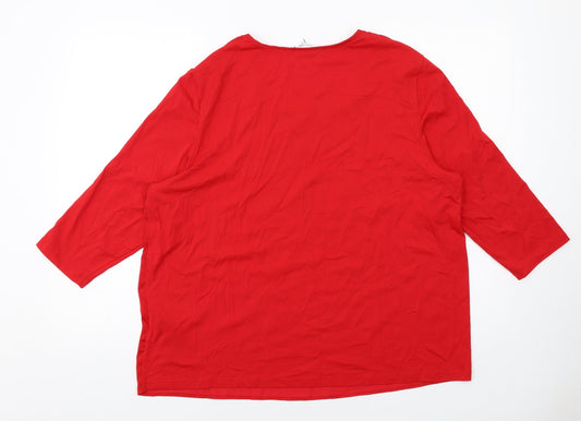 Womens UK Size 20 Gerry Weber Red Basic T-Shirt