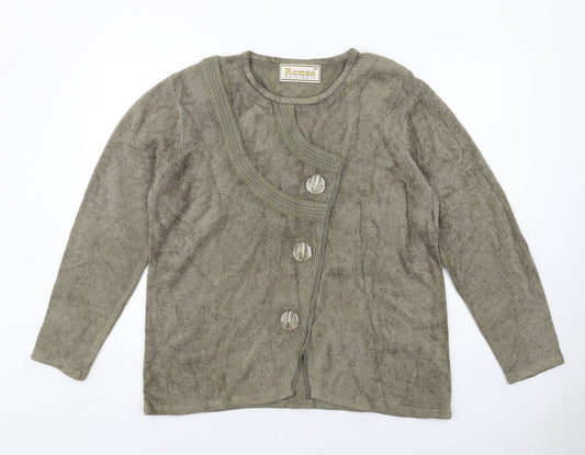 Womens UK Size M Roman Green Cardigan Jumper