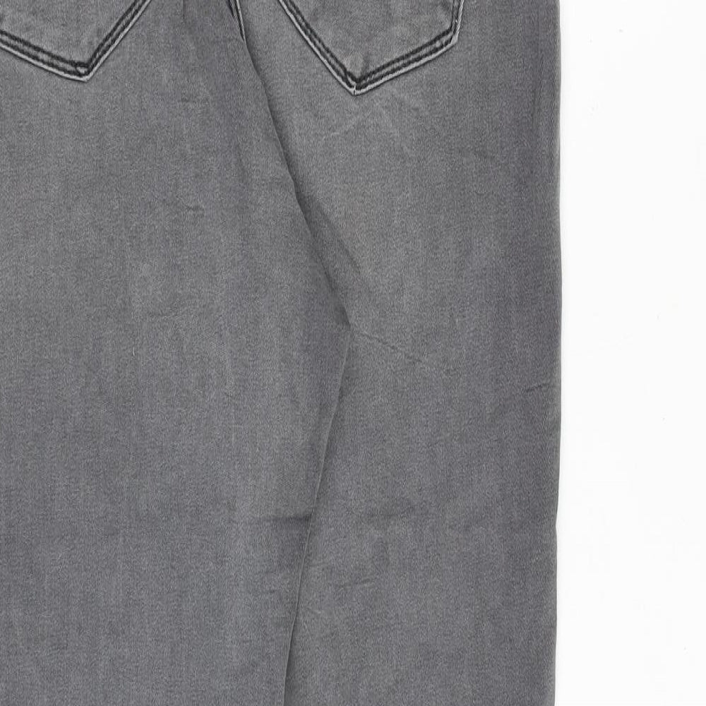 ASOS Womens Grey Cotton Skinny Jeans Size 32 in L30 in Regular Zip
