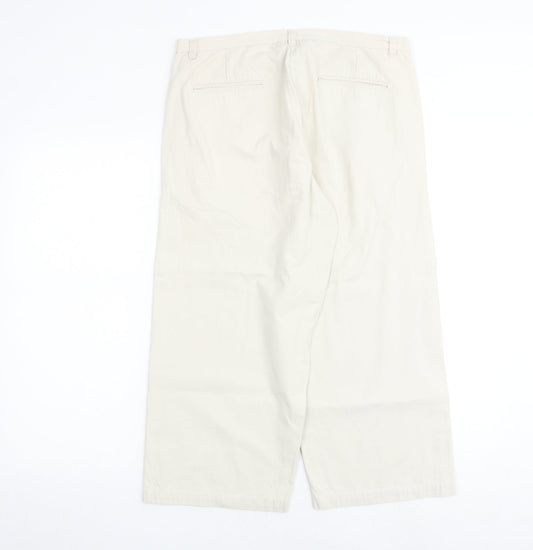Originals Womens Beige Cotton Trousers Size 14 Regular Zip
