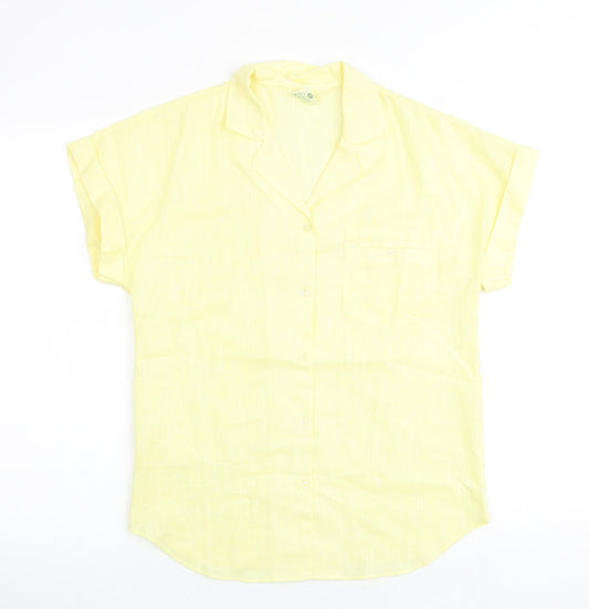 Womens UK Size 10 Canada Yellow Basic Polo