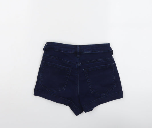 FOREVER 21 Womens Blue Cotton Hot Pants Shorts Size 25 in L3 in Regular Button