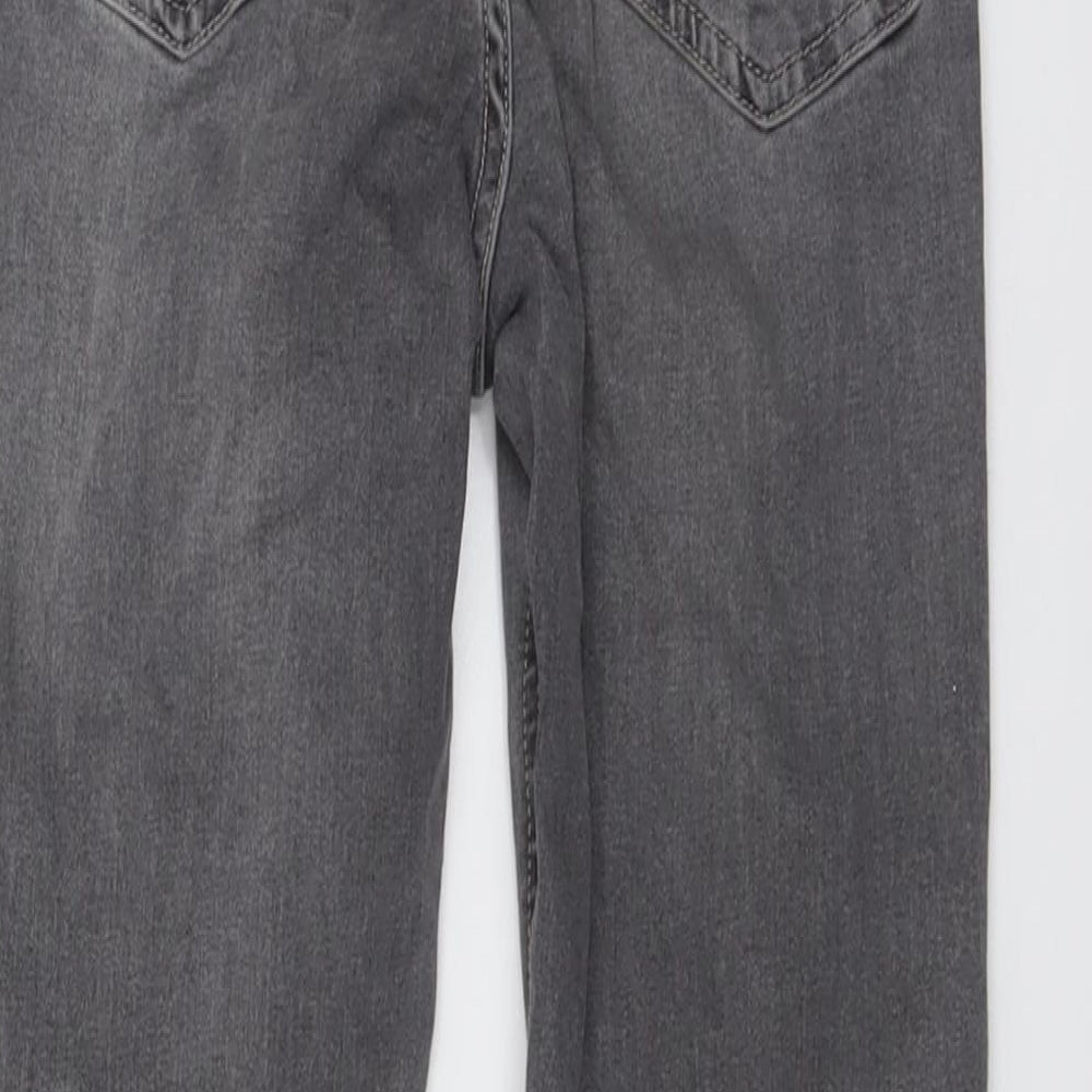 Topshop Womens Grey Cotton Skinny Jeans Size 25 in L27 in Regular Button