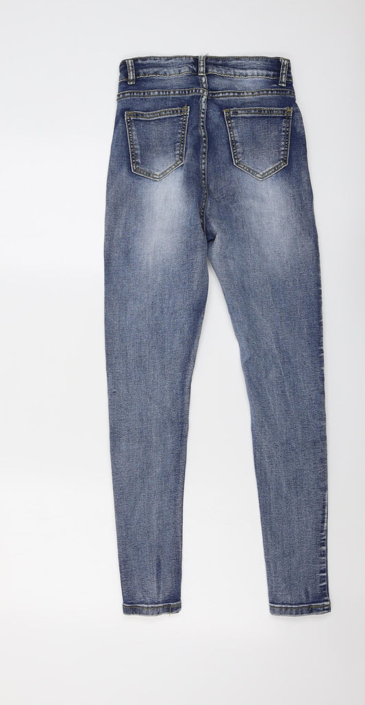 Womens UK Size 8 Denim Wise Regular Fit Skinny Blue Jeans