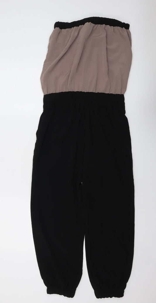 H&M Womens Black Polyester Jumpsuit One-Piece Size 8 Pullover
