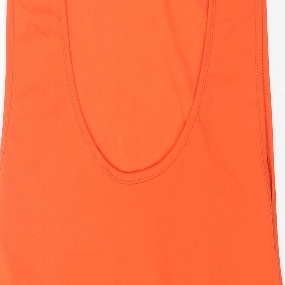 PRETTYLITTLETHING Womens Orange Polyester Bodysuit One-Piece Size 14 Zip - Open Back