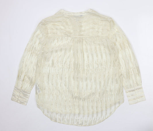 Womens UK Size 10 Marks and Spencer Ivory Basic Button-Up