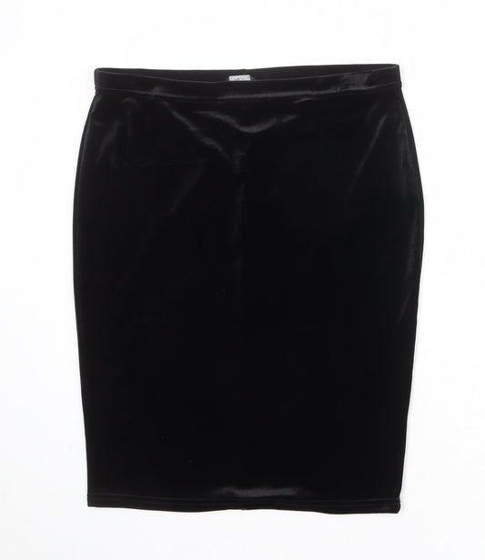 Womens UK Size 12 M&Co Straight & Pencil Velour Skirt