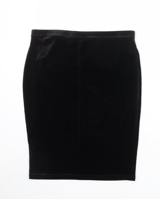M&Co Womens Black Polyester Straight & Pencil Skirt Size 12