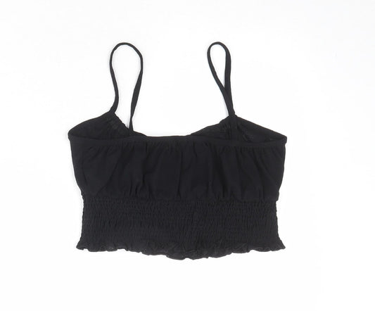 Womens UK Size 10 Topshop Black Cropped Tank