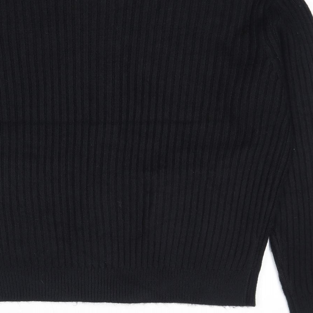 Womens UK Size M Marks and Spencer Black Full Zip Jumper
