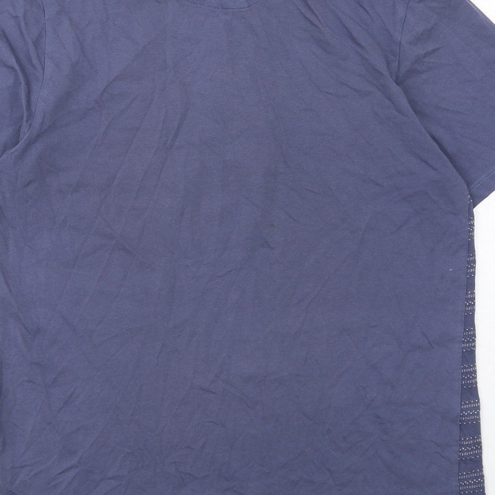 Silver Eight Mens Blue Striped Cotton Polo Size S Collared Button