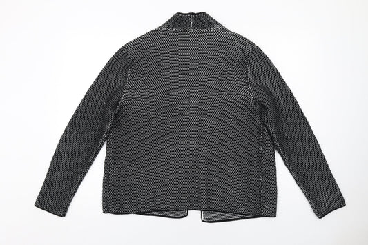Olsen Womens Black V-Neck Cotton Cardigan Jumper Size 14