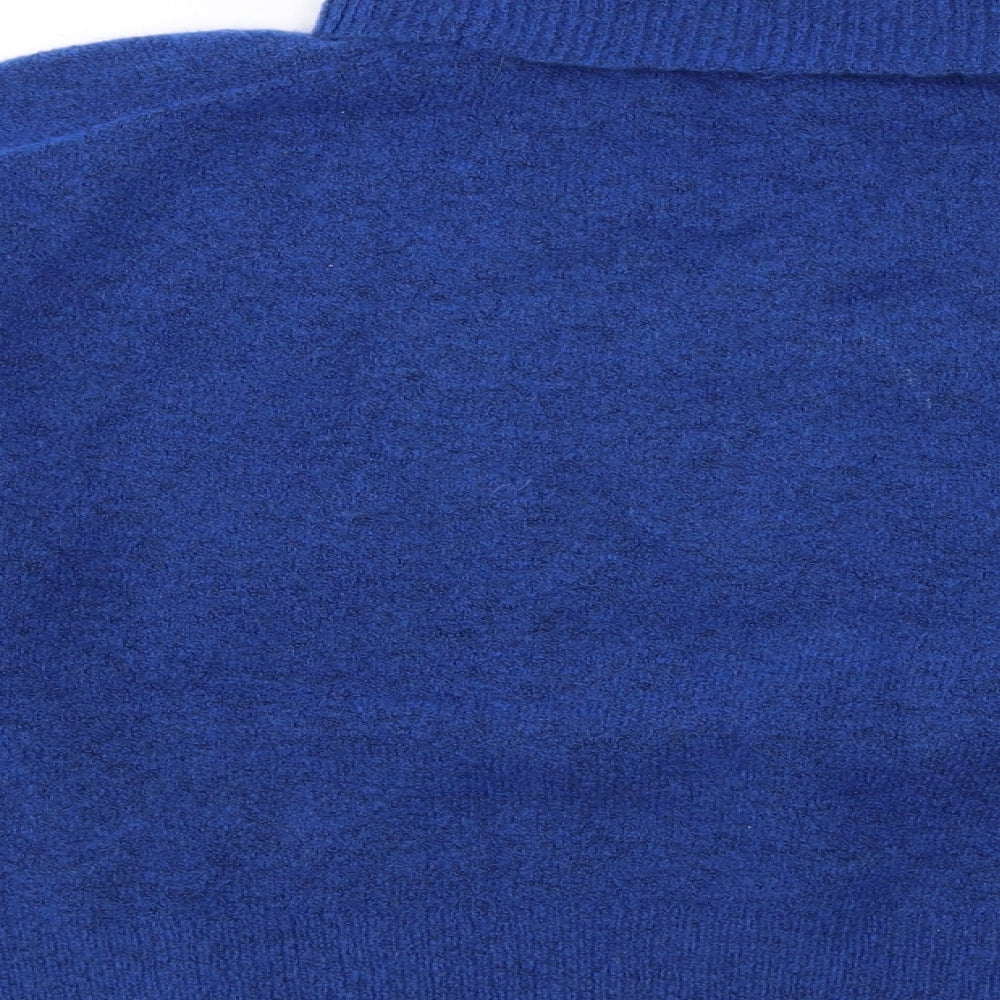 Hush Womens Blue Roll Neck Acrylic Pullover Jumper Size M