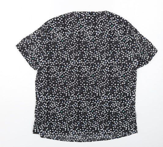 Womens UK Size 12 Vortex Black Basic Blouse