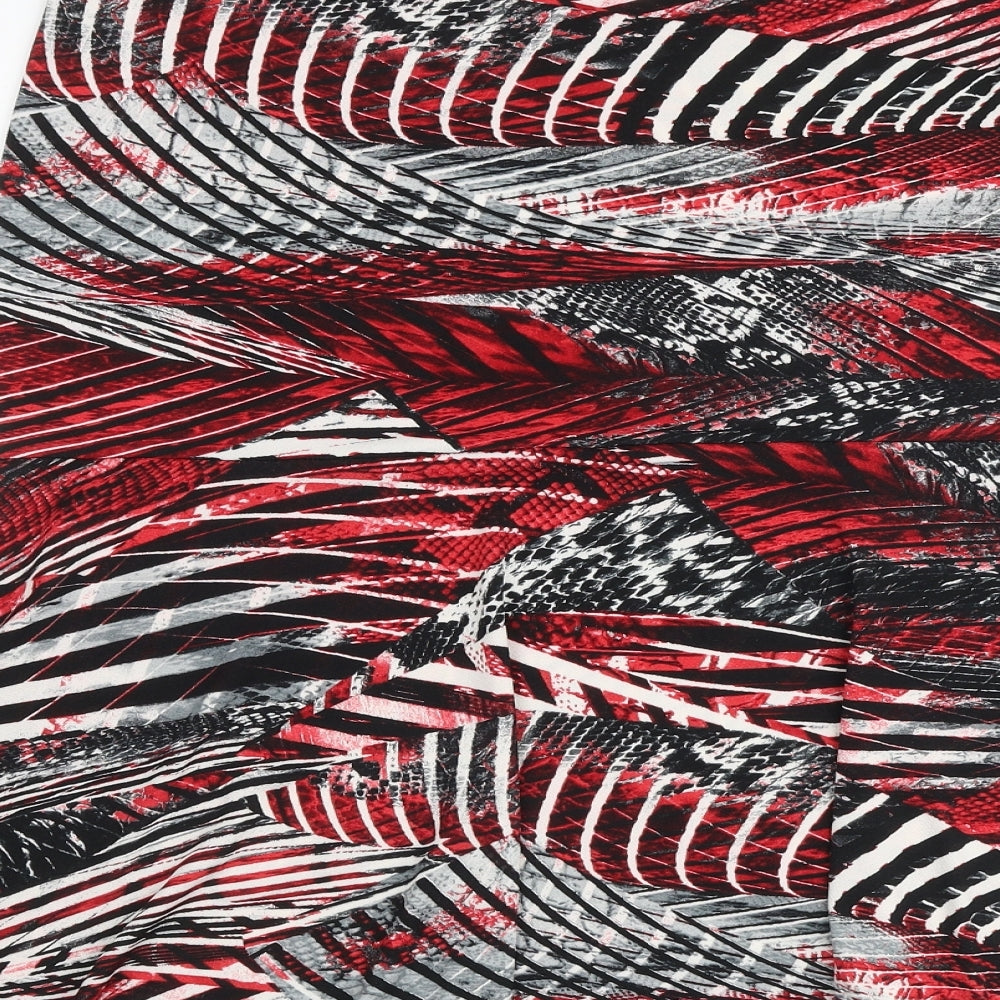 BASSINI Womens Multicoloured Geometric Polyester Trumpet Skirt Size 34 in