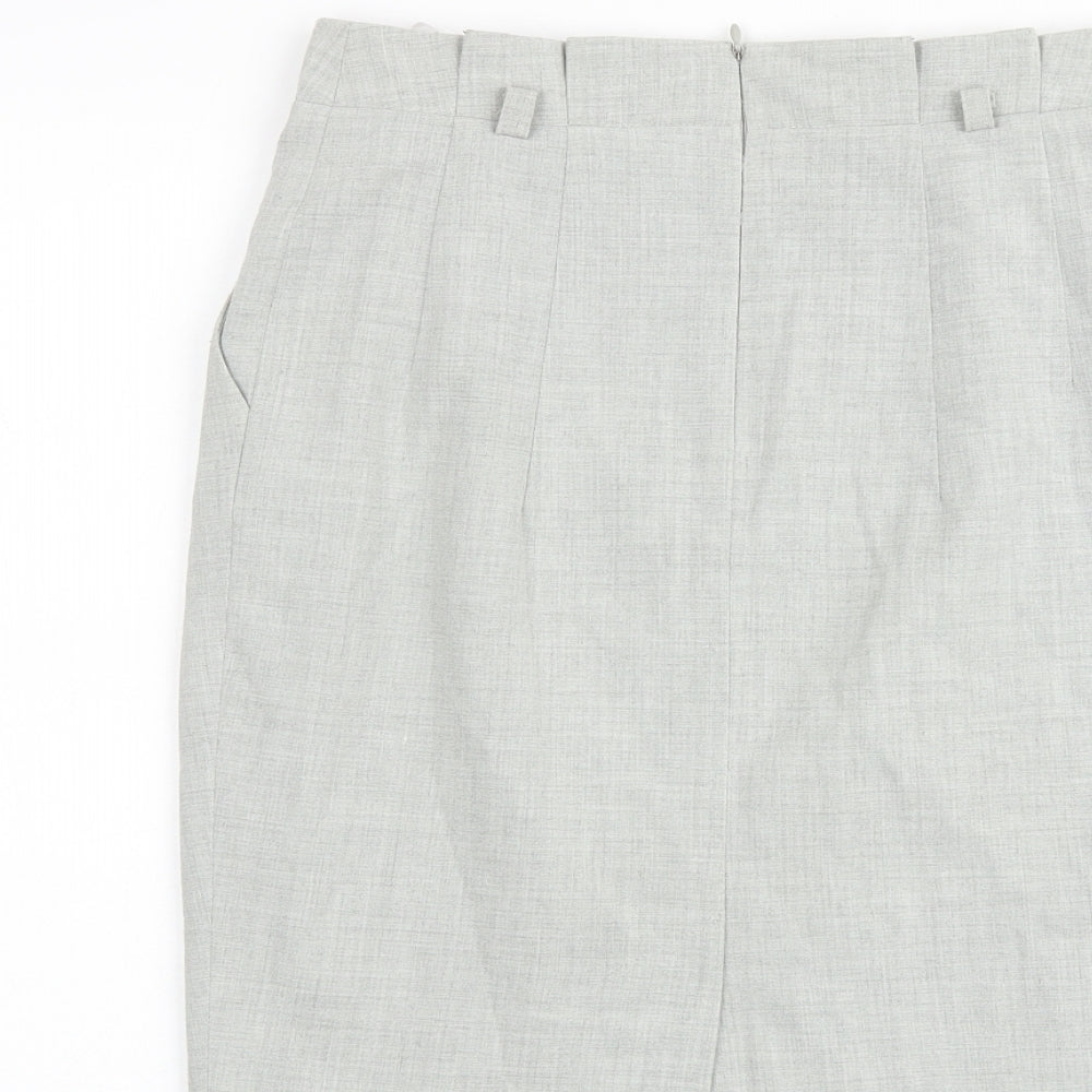Debenhams Womens Grey Polyester Straight & Pencil Skirt Size 8 Zip