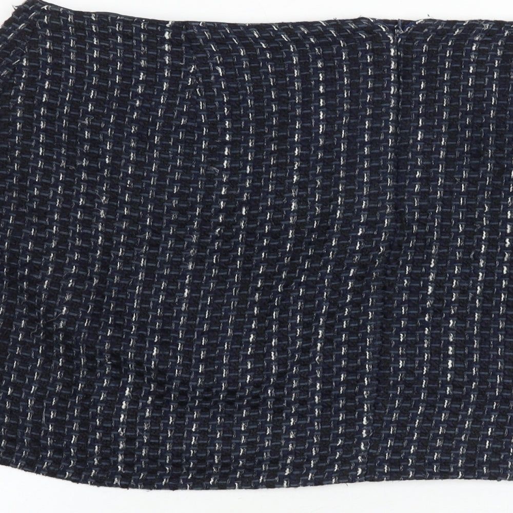 Minuet Womens Blue Geometric Cotton A-Line Skirt Size 20 Zip