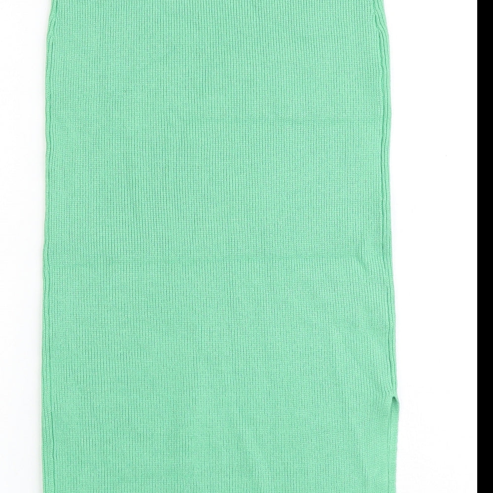 Marks and Spencer Womens Green Viscose Straight & Pencil Skirt Size S