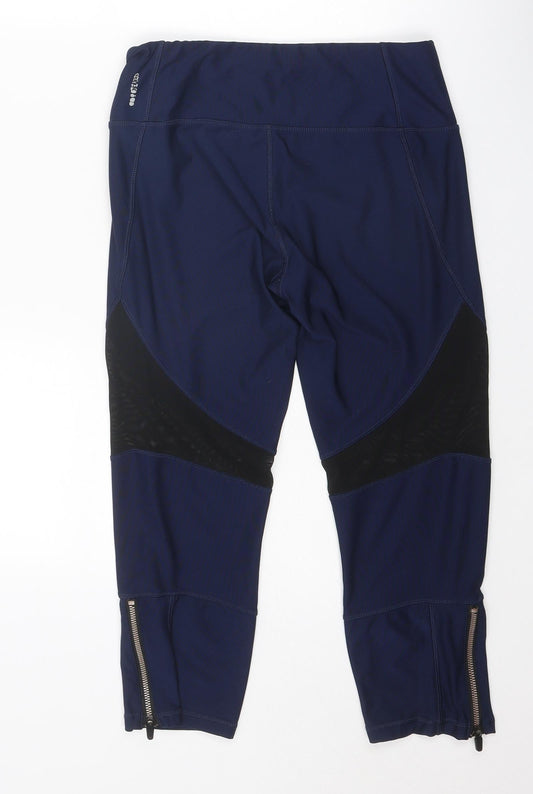 RBX Womens Blue Polyester Compression Leggings Size M Regular Pullover - Mesh Panels