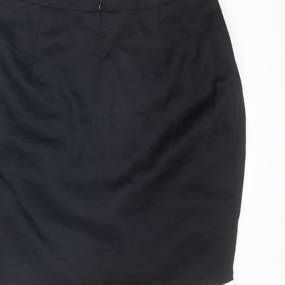 Mart Visser Womens Black Acetate Tulip Skirt Size 10 Zip