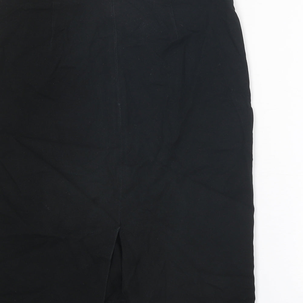 Gap Womens Black Cotton Straight & Pencil Skirt Size 10 Zip
