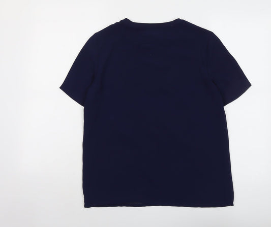 Womens UK Size 8 Selected Femme Blue Basic T-Shirt