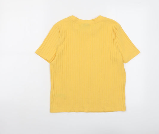 Womens UK Size 18 ASOS Yellow Basic T-Shirt