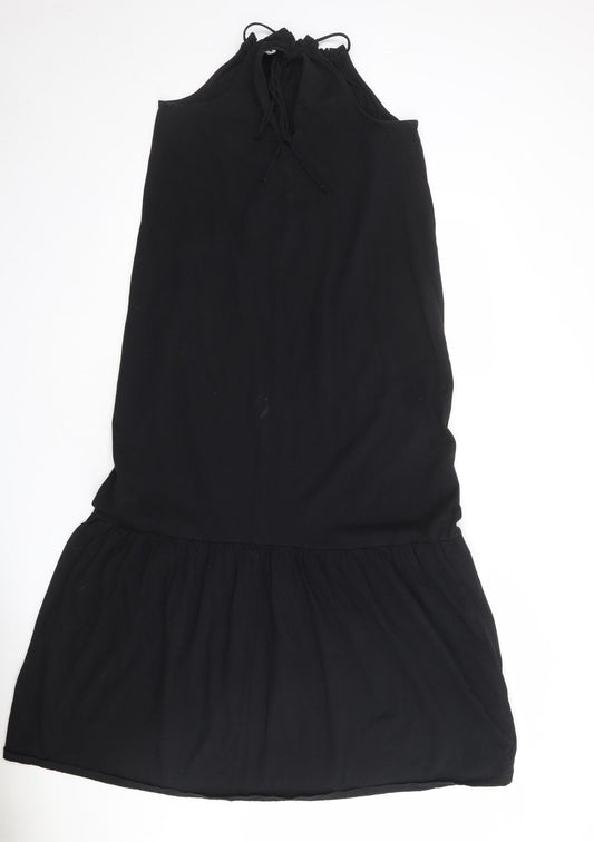 Mango Womens Black 100% Cotton Maxi Size XS Halter Tie