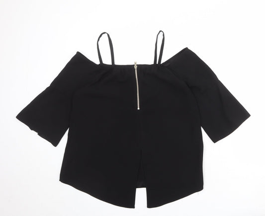 Womens UK Size 12 River Island Black Basic Blouse