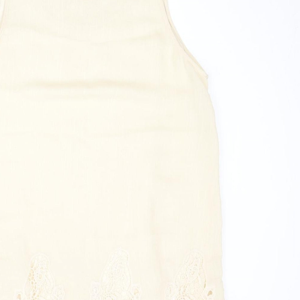 Womens UK Size L Adiva Beige Basic Tank