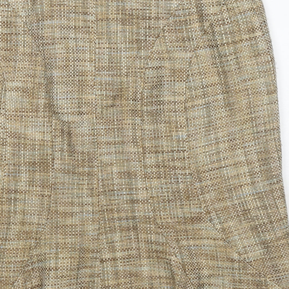 Oasis Womens Beige Polyester A-Line Skirt Size 12 Zip