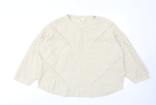 Womens UK Size 14 And/Or Beige Pullover Jumper