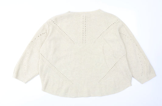 Womens UK Size 14 And/Or Beige Pullover Jumper