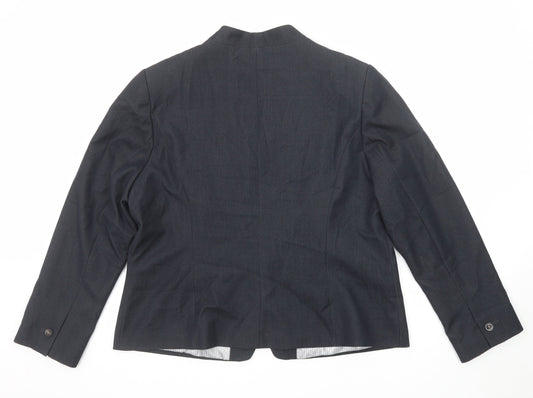Debenhams Womens Grey Polyester Jacket Blazer Size 20 Button