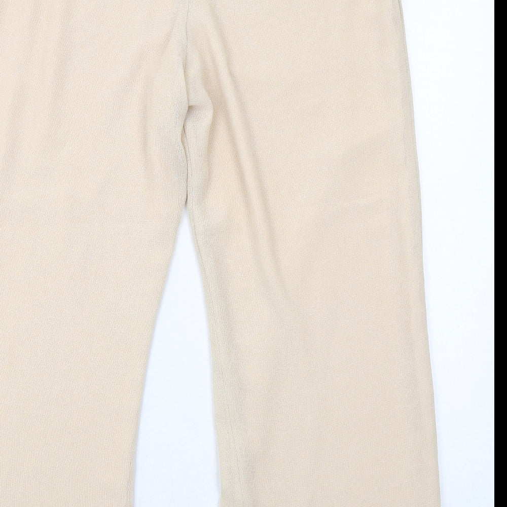 FOSBY Womens Beige Polyester Trousers Size 16 Regular