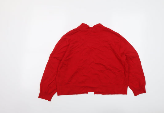 Womens UK Size 14 Roman Red Cardigan Jumper