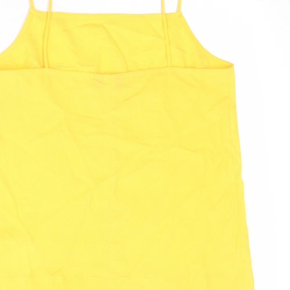 Womens UK Size 6 Topshop Yellow Basic Tank