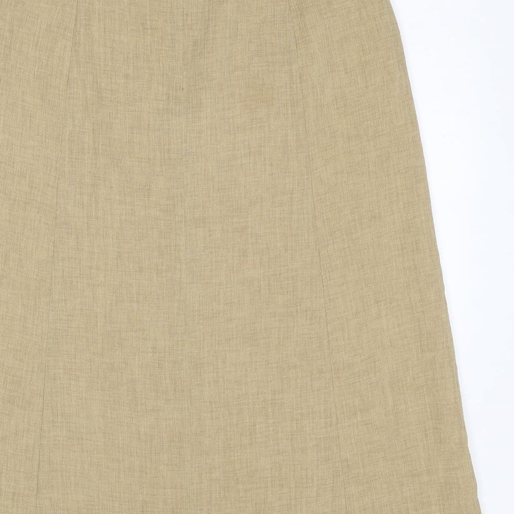 Collectables Womens Beige Acetate A-Line Skirt Size 14 Zip