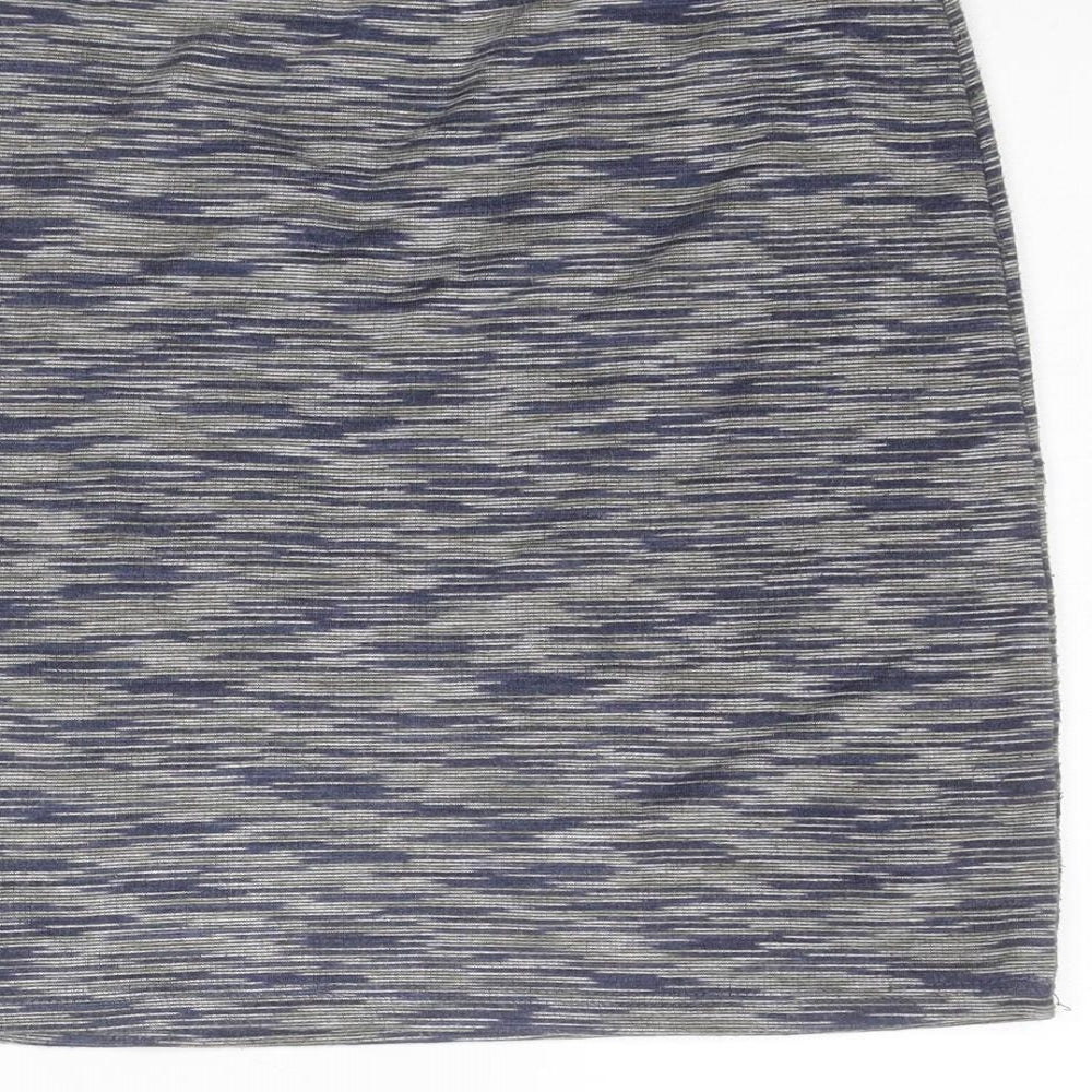New Look Womens Grey Geometric Polyester A-Line Skirt Size 6