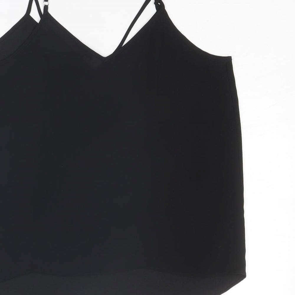 Womens UK Size 10 River Island Black Basic Tank