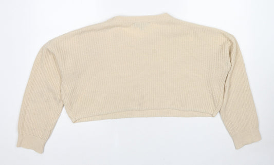 Womens UK Size S Missguided Beige Pullover Jumper