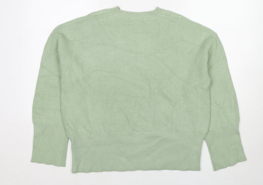 Marks and Spencer Womens Green Round Neck Viscose Pullover Jumper Size M