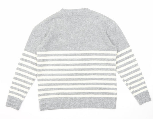 Womens UK Size M Pure & Natural Grey Pullover Jumper